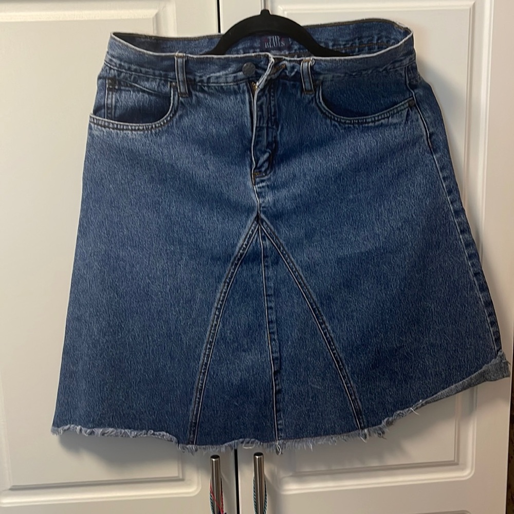 Denim skirt with unfinished hem size 9-10